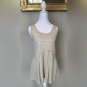 Striped Sleeveless Peplum Top